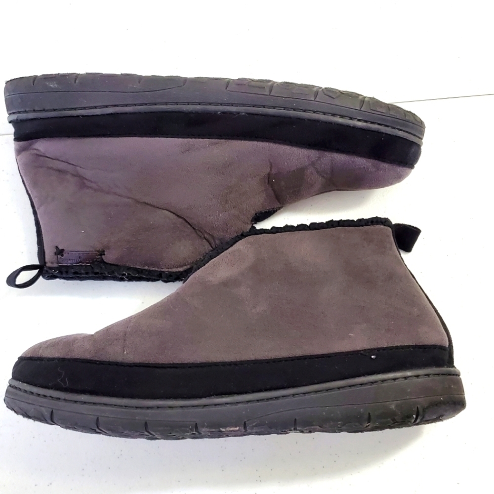 Dearfoams Microsuede Boot Slipper with Mudguard Size Large 11-12